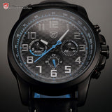 Be-Shark Men's Analog Date Day Sport Quartz Leather Band Wrist Watch SH185be