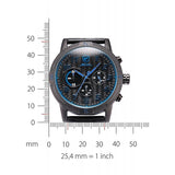 Be-Shark Men's Analog Quartz Chronograph Black Leather Band Wrist Watch SH252be
