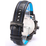 Be-Shark Men's Analog Quartz Chronograph Black Leather Band Wrist Watch SH252be