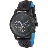 Be-Shark Men's Analog Quartz Chronograph Black Leather Band Wrist Watch SH252be