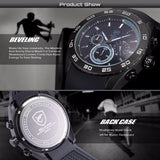 Be-Shark Men's Analog Quartz Chronograph Black Silicone Band Wrist Watch SH260b