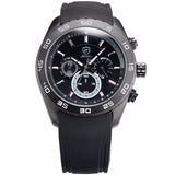 Be-Shark Men's Analog Quartz Chronograph Black Silicone Band Wrist Watch SH260b