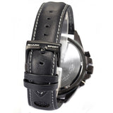 Be-Shark Men's Chronograph Japanese Quartz Black Leather Sport Watch SH192be