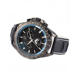 Be-Shark Men's Chronograph Japanese Quartz Black Leather Sport Watch SH193be