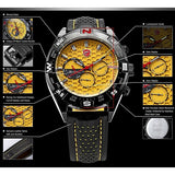 Be-Shark Men's Fashion Black Big Case Leather Sport Quartz Army Analog Wrist Wa