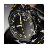 Be-Shark Men's LCD Stopwatch Alarm Date Quartz Black Leather Backlit Sport Watc