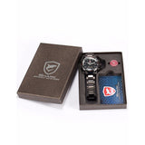Be-Shark Men's LED Date Day Analog Sport Black Stainless Steel Quartz Watch SH0