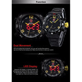 Be-Shark Men's LED Date Day Digital Black Dial Sport Amry Quartz Wrist Watch