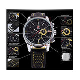 Be-Shark Men's Quartz Movement Date Black Yellow Sport Watch SH095be