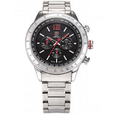 Be-Shark Men's Quartz Watch, Black Dial Chronograph  Analog Stainless Steel Ban