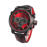 Be-Shark Men's Sport Black And Red Dial Dual Time Zone Analog Watch SH207be