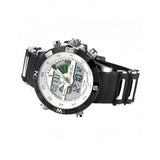 Be-Shark Men's Sport LED Dual Time Alarm Chronograph White Dial Watch SH041be