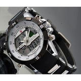 Be-Shark Men's Sport LED Dual Time Alarm Chronograph White Dial Watch SH041be