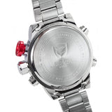Be-Shark Men's Sport LED Watch Day and Date Stainless Steel Bracelet SH104be