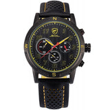 Be-Shark Men's Sport Quartz Leather Band Chronograph Watch SH253be