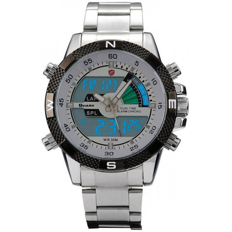 Be-Shark Men's Sport Watch Analog Digital LED Chronograph SH046be