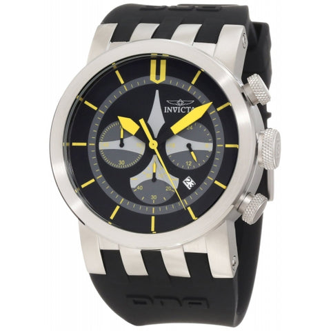 Invicta Men's 10398 DNA Aviation Chronograph Black Dial Black Silicone Watch