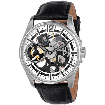 Invicta Men's 12403 Vintage-Inpsired Stainless Steel Watch with Embossed Leathe