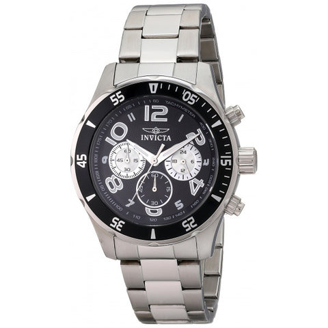 Invicta Men's 12910 Pro Diver Chronograph Black Textured Dial Stainless Steel W