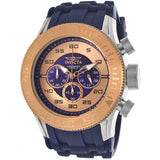 Invicta Men's Pro Diver Chronograph Blue Rose Gold Dial Blue Silicone Watch