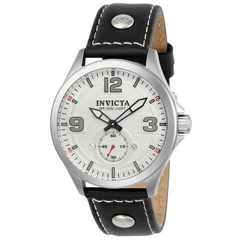 Invicta Men's Aviator Quartz Stainless Steel and Leather Casual Watch