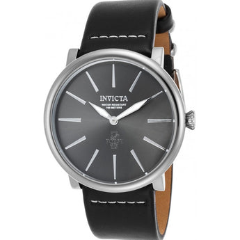 Invicta Men's I-Force Quartz Stainless Steel and Leather Casual Watch, Black