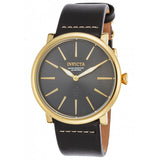 Invicta Men's I-Force Quartz Stainless Steel and Leather Casual Watch, Black