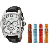 Invicta Men's Lupah Swiss Quartz Stainless Steel and Leather Casual Watch, Blac