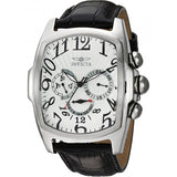 Invicta Men's Lupah Swiss Quartz Stainless Steel and Leather Casual Watch, Blac