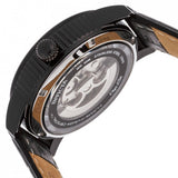 Invicta Men's Objet d'Art Automatic Stainless Steel and Leather Casual Watch, B