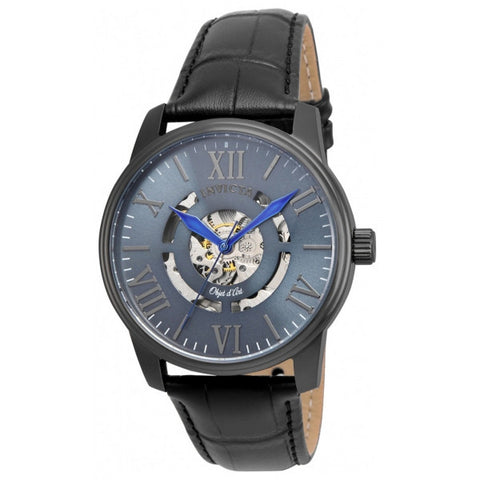 Invicta Men's Objet D Art Automatic Stainless Steel and Leather Casual Watch