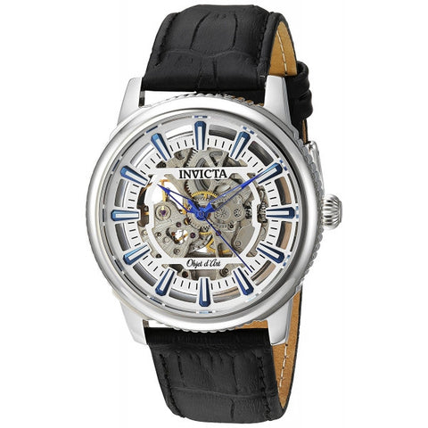 Invicta Men's Objet D Art Automatic Stainless Steel and Leather Casual Watch