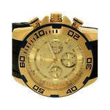 Invicta Men's Pro Diver Chronograph Gold Tone Dial Steel and Silicone Strap Wat