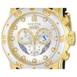 Invicta Men's Pro Diver Collection Chronograph Silver Dial Black Polyurethane W