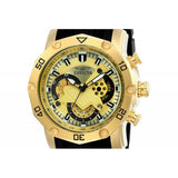 Invicta Men's Pro Diver Gold Dial Yellow Steel and Silicone Strap Chronograph W
