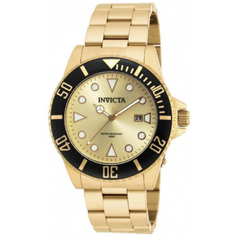 Invicta Men's Pro Diver Gold-Tone Steel Bracelet and Case Quartz Analog Watch