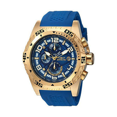 Invicta Men's 'Pro Diver' Quartz Gold-Tone and Silicone Casual Watch