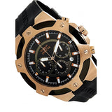 Invicta Men's Rose Gold Tone Stainless Steel Signature Chronograph Black Strap