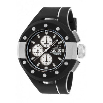 Invicta Men's S1 Rally Quartz Stainless Steel and Silicone Casual Watch, Black