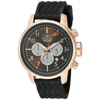Invicta Men's S1 Rally Quartz Steel-Two-Tone and Silicone Casual Watch, Black