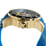 Invicta Women's Disney Blue Dial Yellow Gold Steel and Blue Silicone Strap Dive