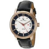 Lucien Piccard Men's 'Amici' Quartz Stainless Steel and Black Leather Casual Wa