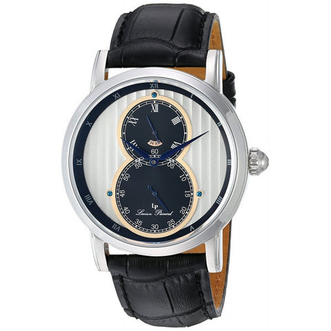 Lucien Piccard Men's Infinity Quartz Stainless Steel and Leather Automatic Watc
