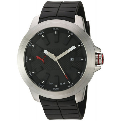 Puma Men's Quartz Stainless Steel And Polyurethane Automatic Watch Color:Black