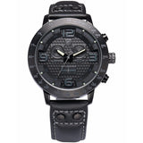 Be-Shark Men's Analog Quartz Chronograph 24 Hours Display Black Leather Band Wr