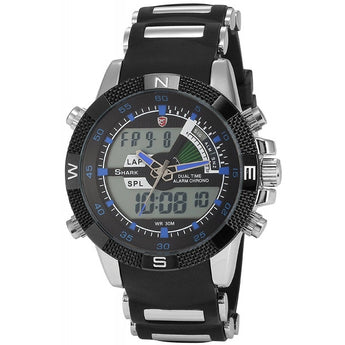 Be-Shark Men's Army Sport Wrist Watch Dual Time LCD Alarm Chronograph SH044be