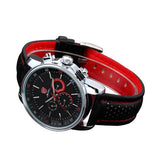 Be-Shark Men's Date Day 24Hrs Black Red Sport Quartz Wrist Watch