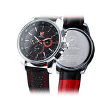 Be-Shark Men's Date Day 24Hrs Black Red Sport Quartz Wrist Watch