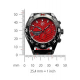 Be-Shark Men's Date Day Red Dial Sport Quartz Wrist Watch