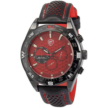 Be-Shark Men's Date Day Red Dial Sport Quartz Wrist Watch